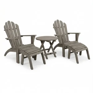 Adirondack solstolar med vintage sidobord Rea