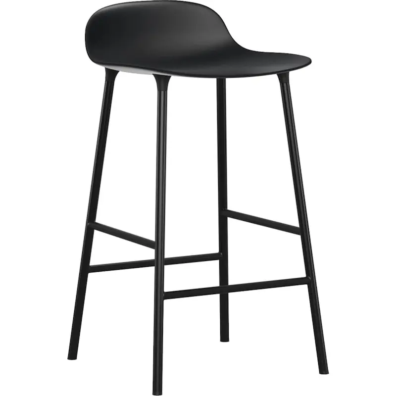 Form Barstol Stålben, 65cm, Svart Erbjudandepris