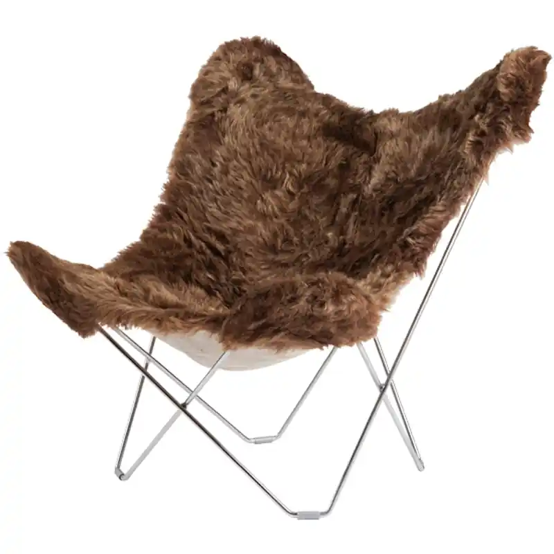 Lägg i varukorgen Iceland Mariposa Butterfly Chair, Shorn Brown/Chrome