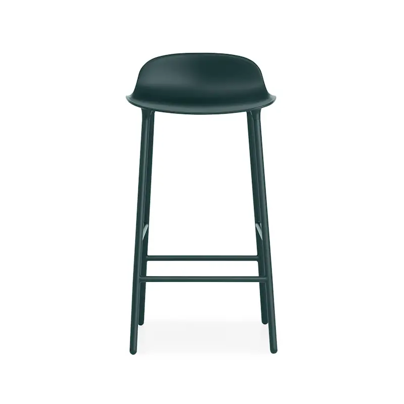 Billig Form Barstol Stålben, 65 cm, Grön