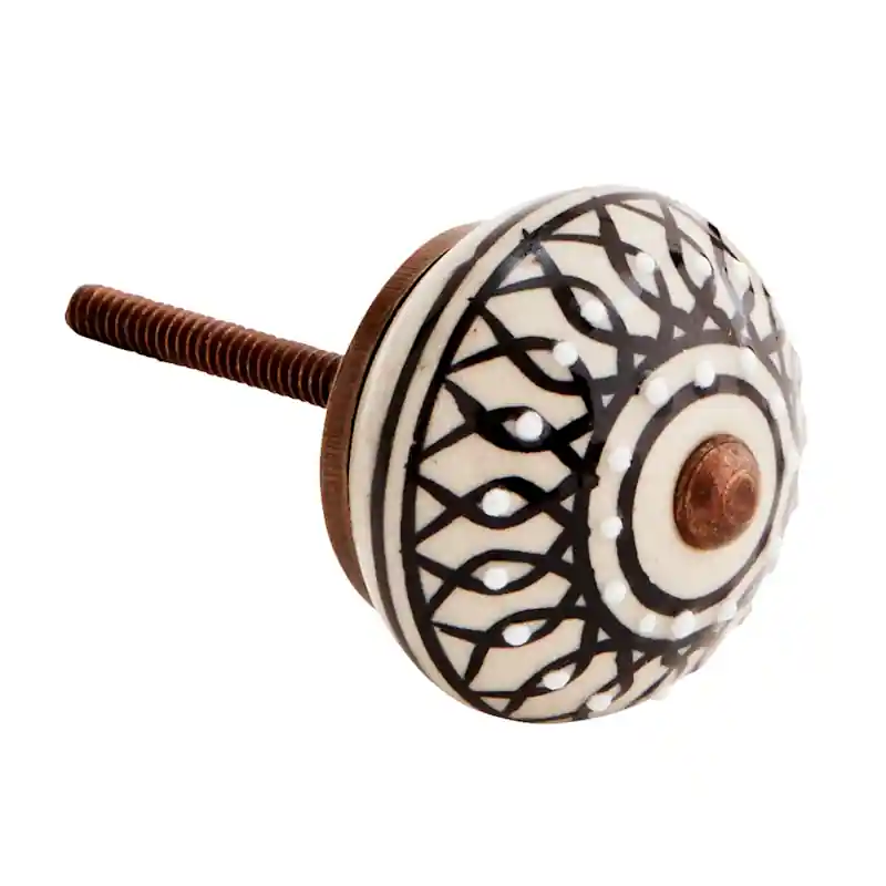 Knopp Handmålad Stengods, Off-white Outlet