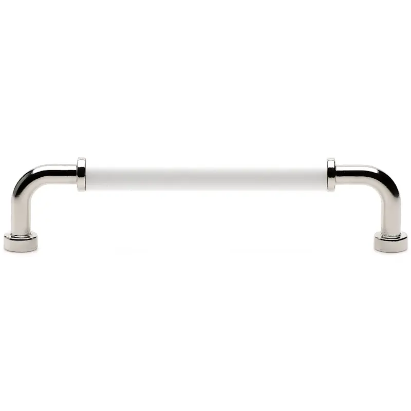 Brohult M Handtag CC 128 mm, Förnicklad/Vit Nedsatt pris