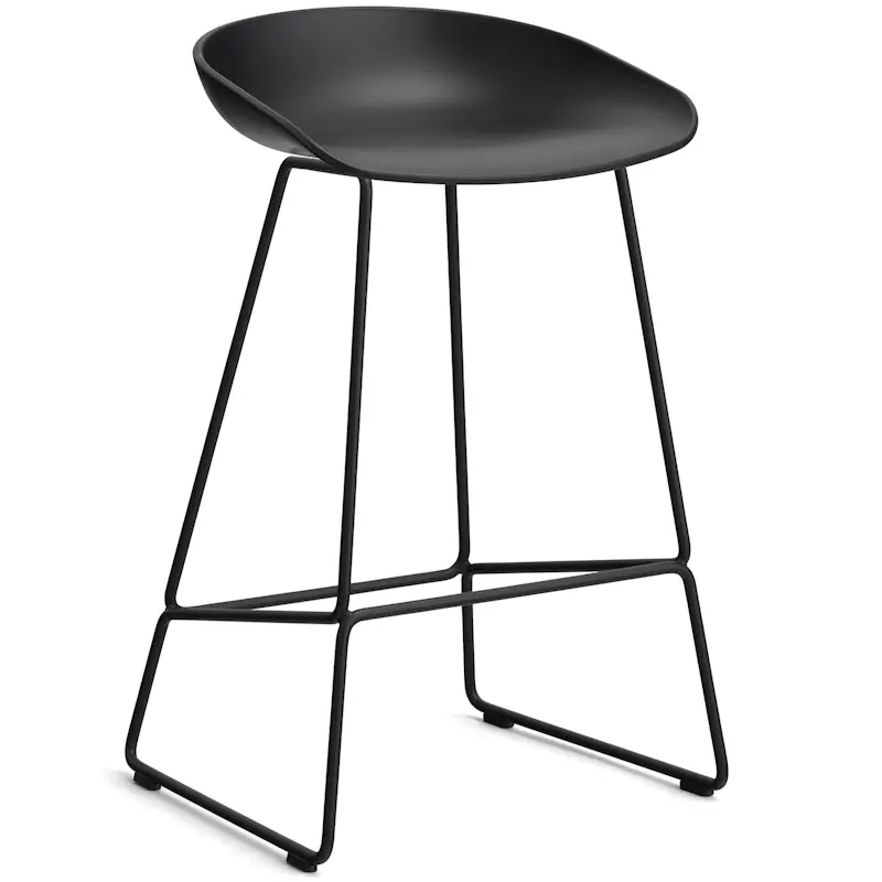 Snabb frakt AAS 38 2.0 Barstol 65 cm, Rostfritt Stål Svart / Svart