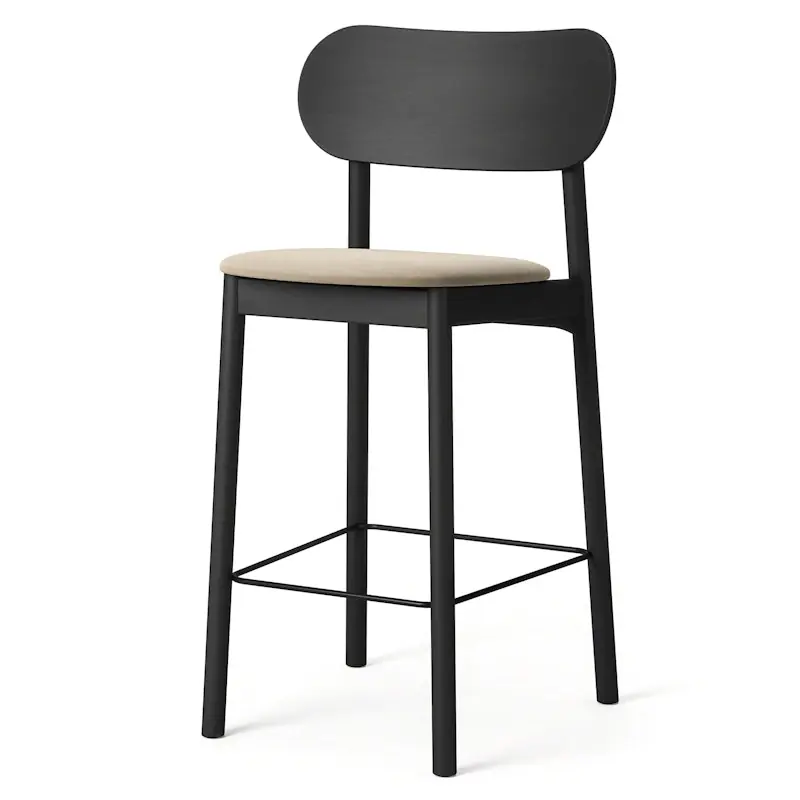 Elephant Barstol, Svart / Beige Sammet I lager