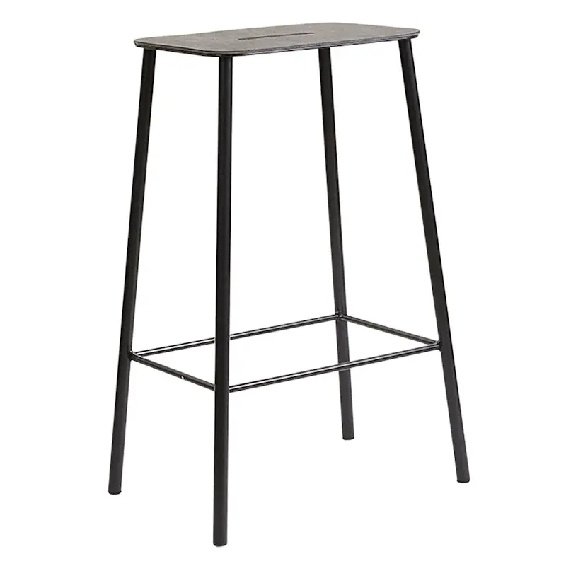 Sista chansen Adam Barstol 65 cm, Svart Läder/Matt Svart