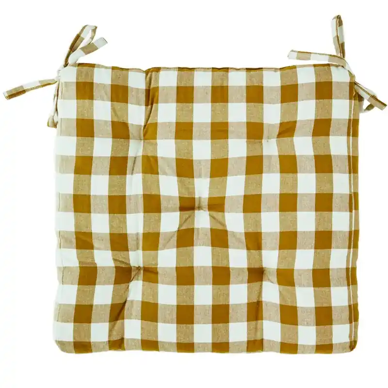 Checked woven cotton chair pad Sittdyna 45x45 cm Snabb frakt