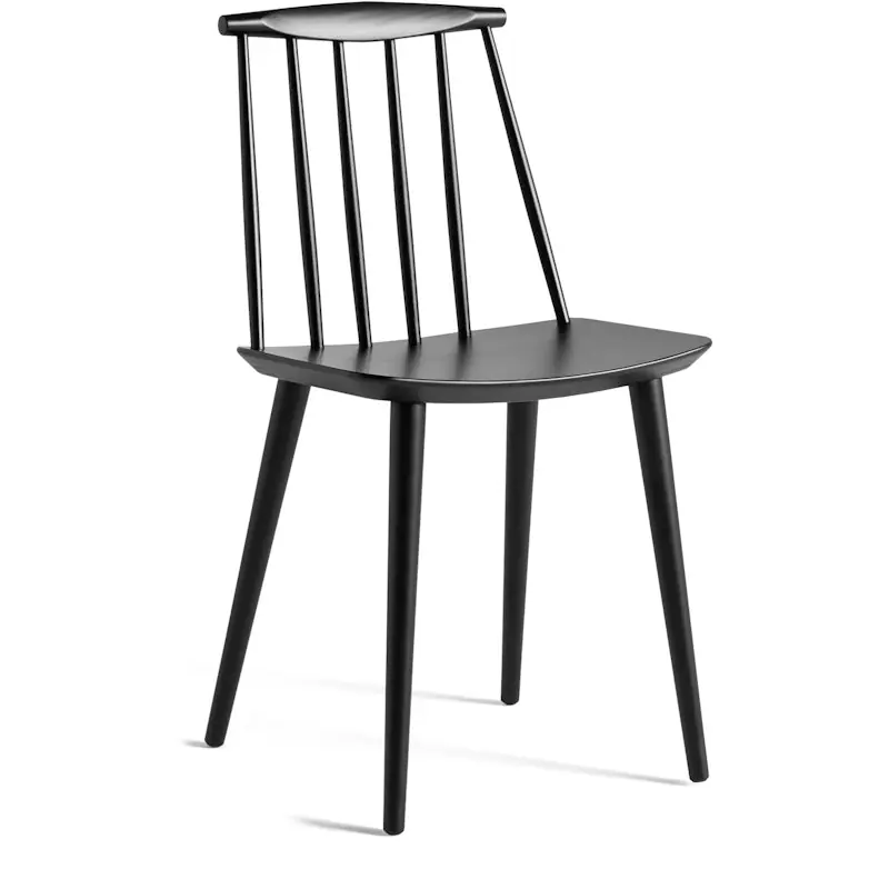 Rabatter J77 Stol Vattenbaserad Lack, Svart
