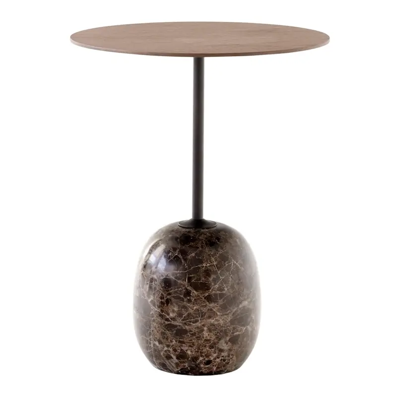 Lato LN8 Bord 40 cm, Lackerad Valnöt / Emparador Marble Nedsatt pris