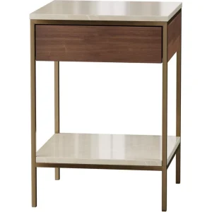 Erin sidobord mässing valnöt beige Erbjudande