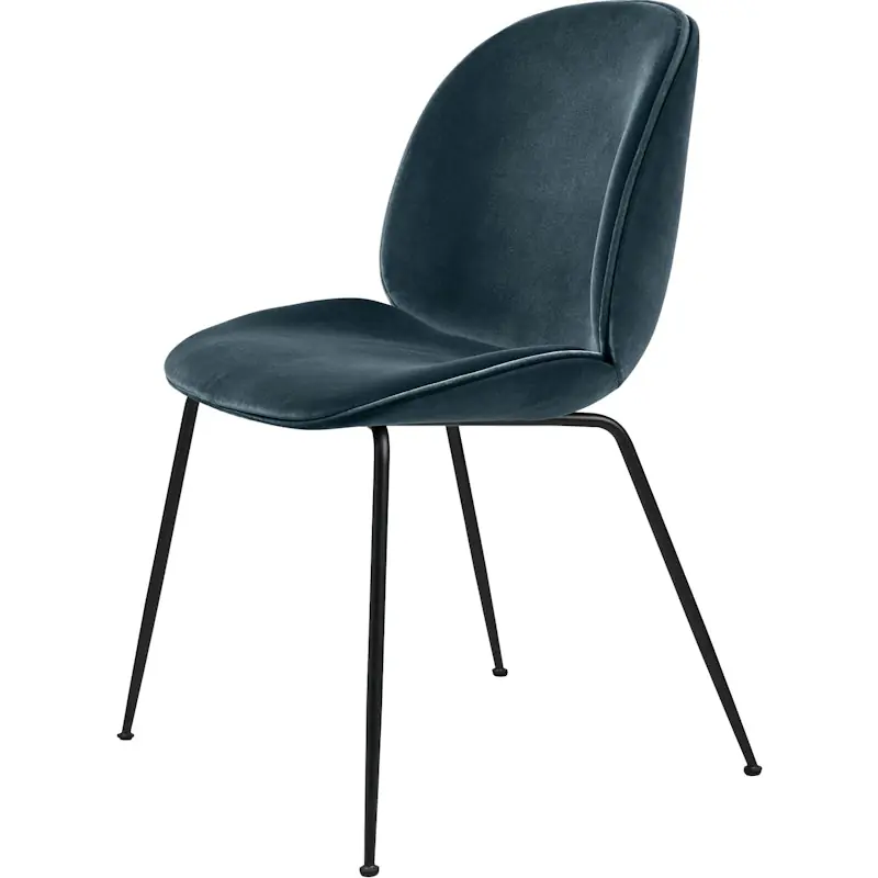 Beetle Stol Klädd Black Base/ Dandy, Steel Blue Begränsat erbjudande