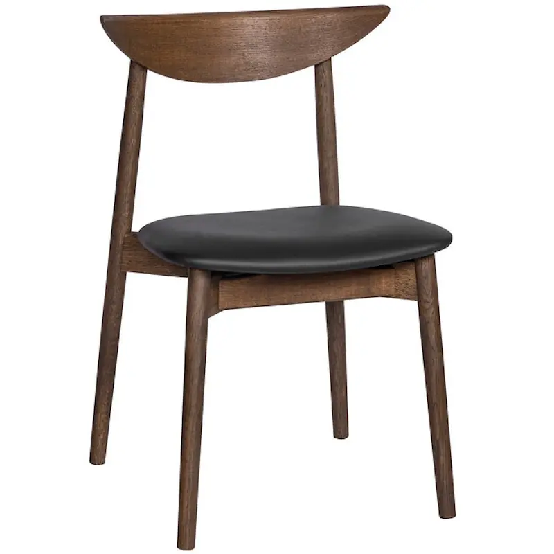 Symphony Matstol, Svart Läder Sits, Mörkoljad Ek Populär