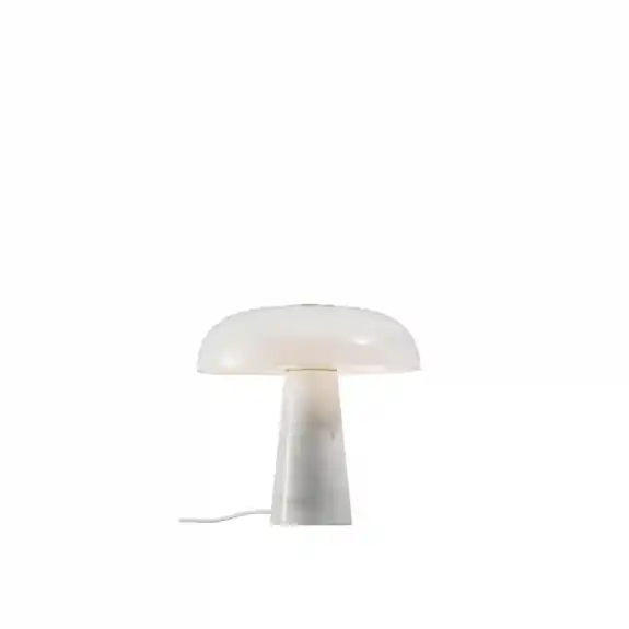 Billigare Glossy Bordslampa Vit Marmor/Opalglas