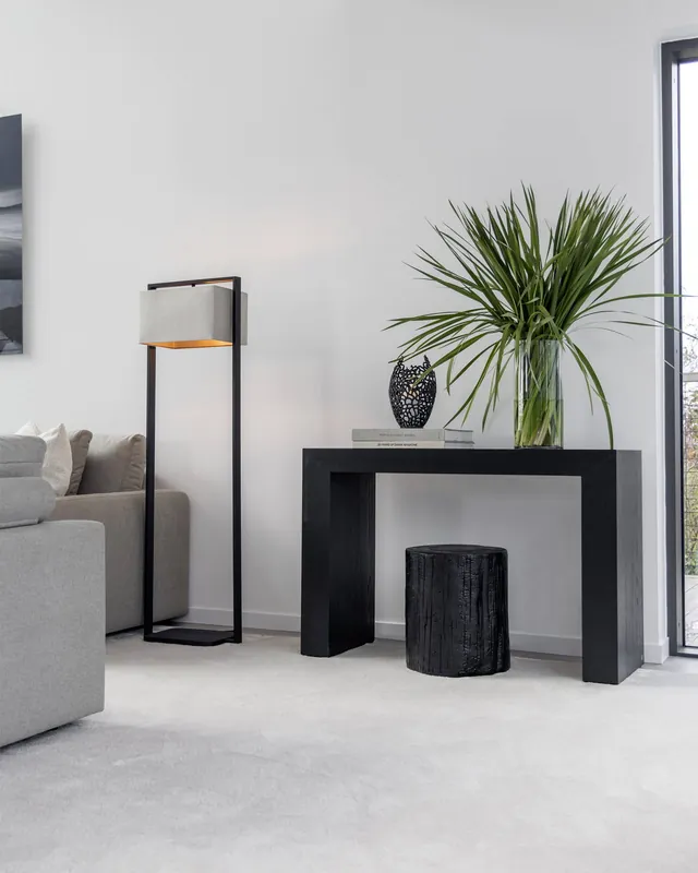 Säker betalning Timber sidobord / pall metal black