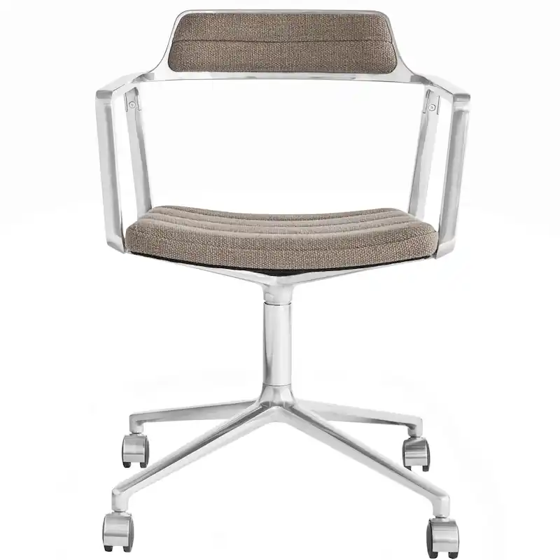 Lågt pris 452 Snurrstol Med Hjul, Mörk Sand / Polerad Aluminium