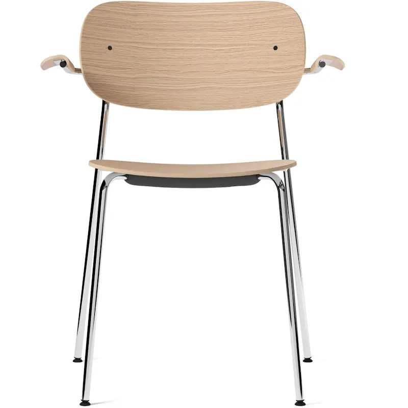 Co Stol Kromade Ben, Sits + Rygg + Arm Naturlig Ek Populär
