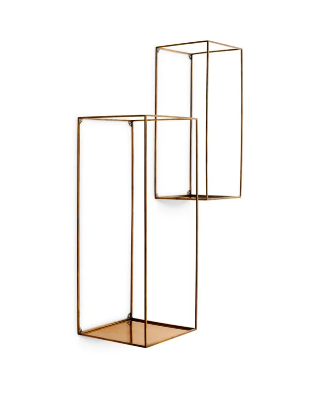 Deco vägghylla vintage mässing 2-set Köp online