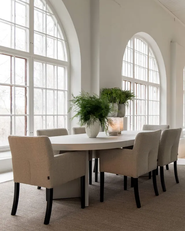 Trent förlängningsbart matbord ivory mist 130-250x130cm Nedsatt pris