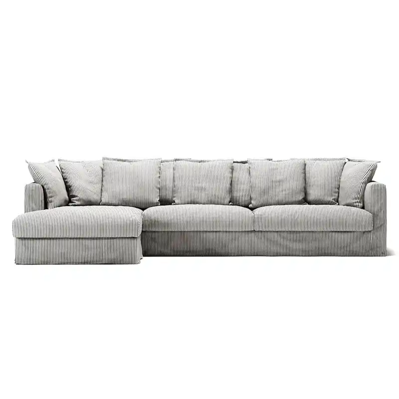 Erbjudande Klädsel Till Le Grand Air 3-sitssoffa Linne Divan Vänster, Ash Stripe