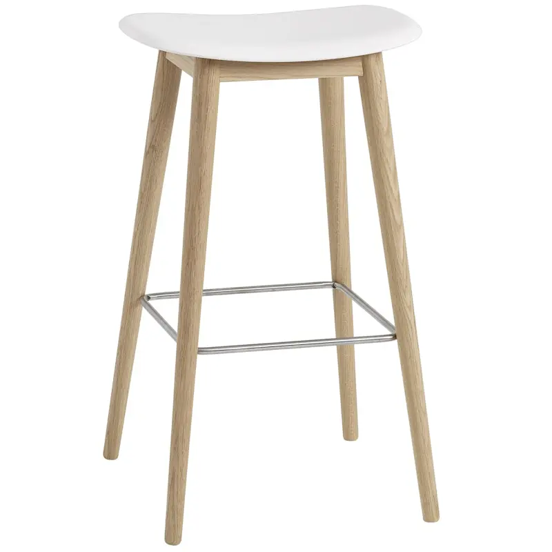 Snabb leverans Fiber Barstol Trä 75 cm, Naturvit / Ek