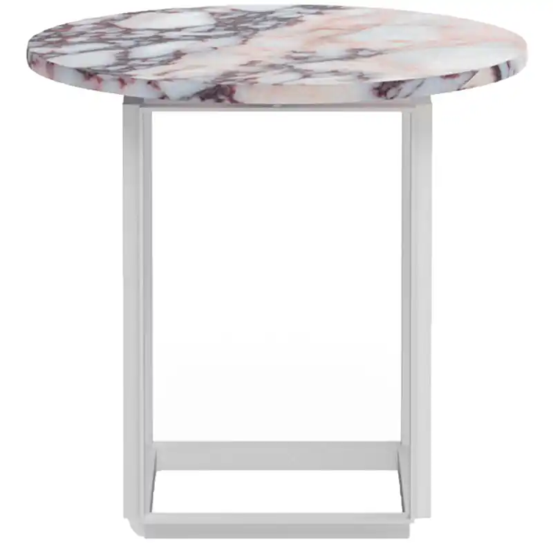 I lager Florence Sidobord 50 cm, Vit Viola Marmor / Vit