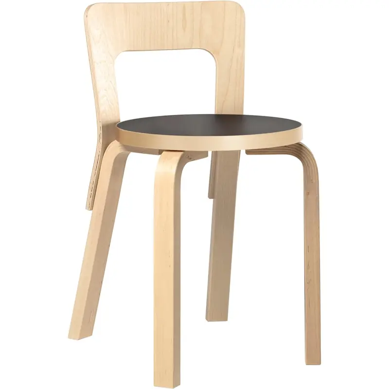 I lager N65 Barnstol, Svart Linoleum