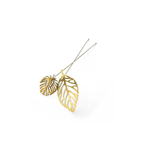 Billig Brass Leaves Wood 2-Pack
