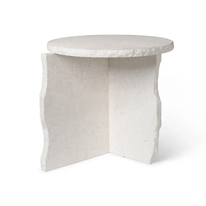 Utförsäljning Mineral Sculptural Sidobord Bianco Curia Marmor, Vit