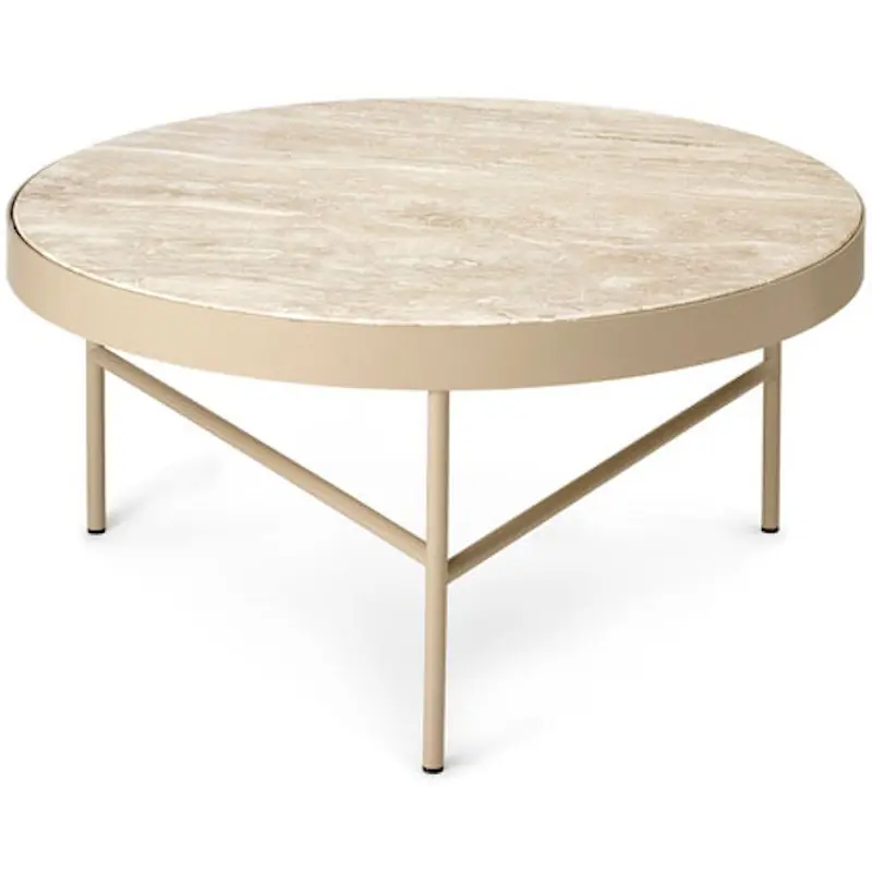 Kampanjpris Travertine Soffbord Cashmere Ø70,5 cm
