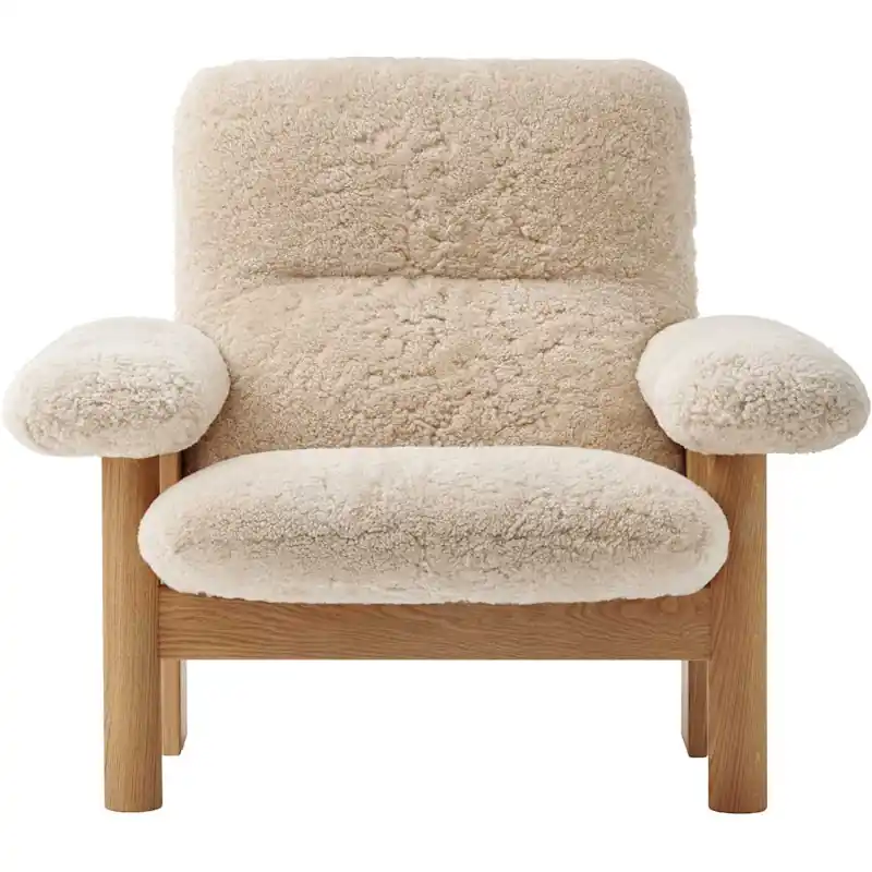 Brasilia Fåtölj, Naturlig Ek / Sheepskin Nature Premium
