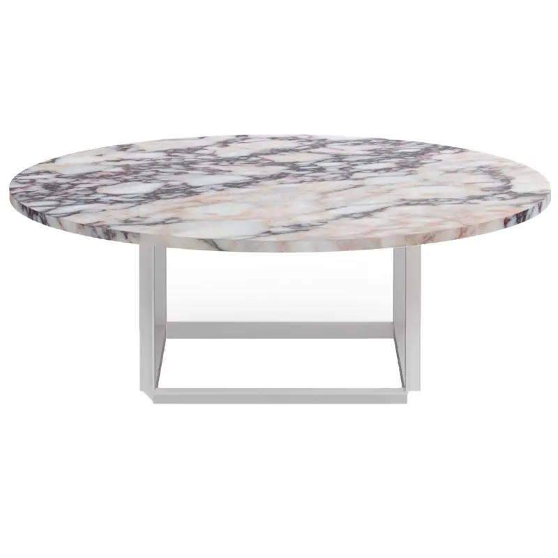 Florence Soffbord 90 cm, Vit Viola Marmor / Vit Köp online