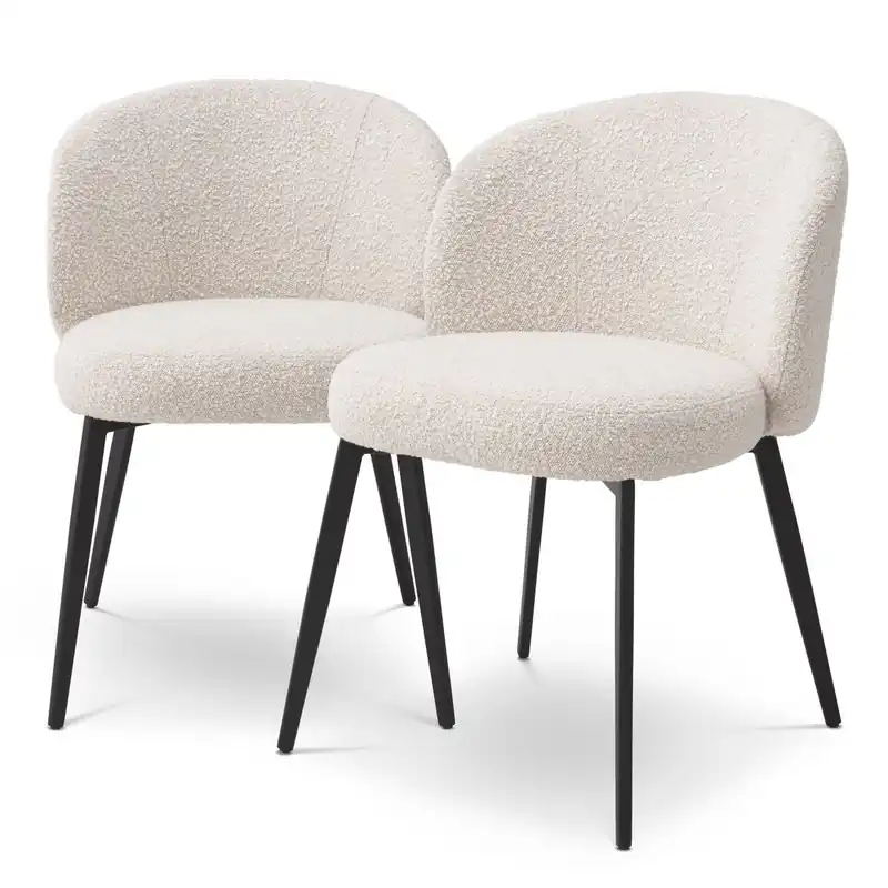 Rea Lloyd matstol bouclé cream 2-pack