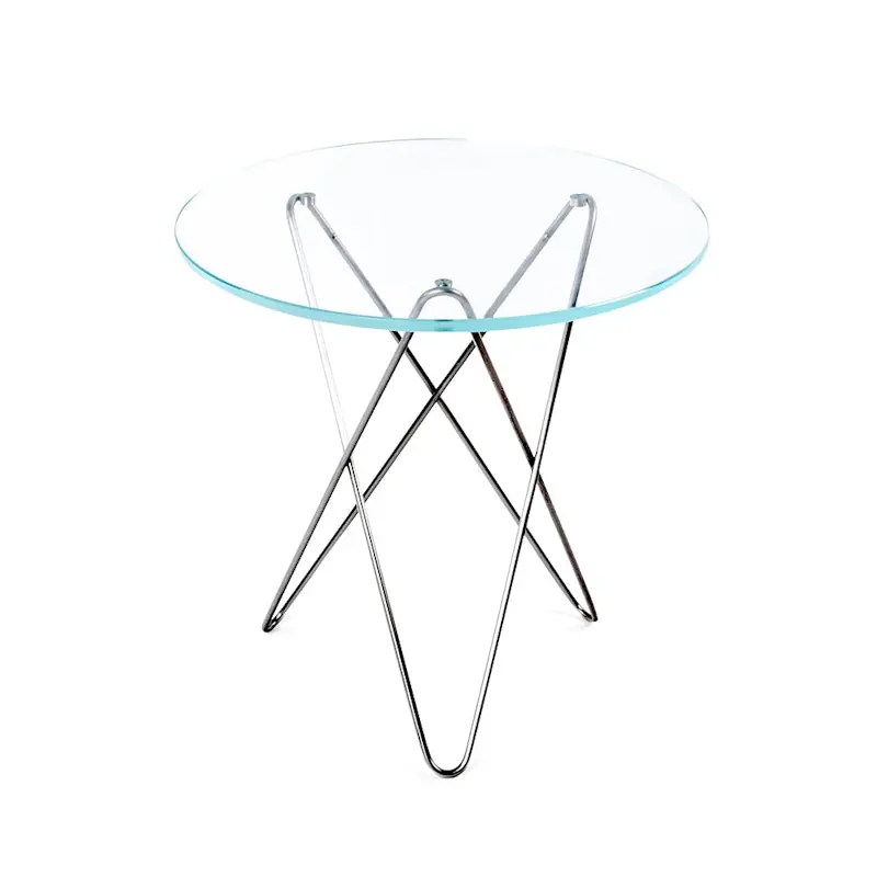 Populärt val Tall Mini O Table Sidobord Ø50 cm, Stål/Klar glas