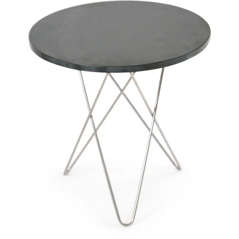Tall Mini O Table Sidobord Ø50 cm, Stål/Rustik skiffer Beställ nu