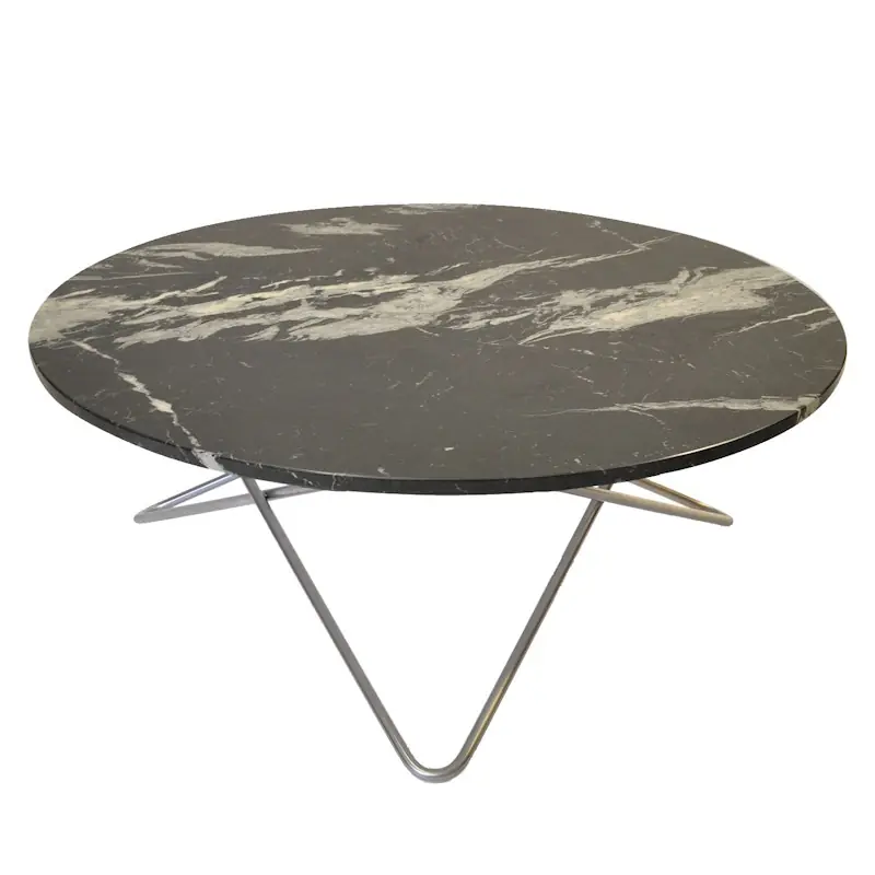 Fynd Large O Table Soffbord Ø100 cm, Stål/Svart marmor