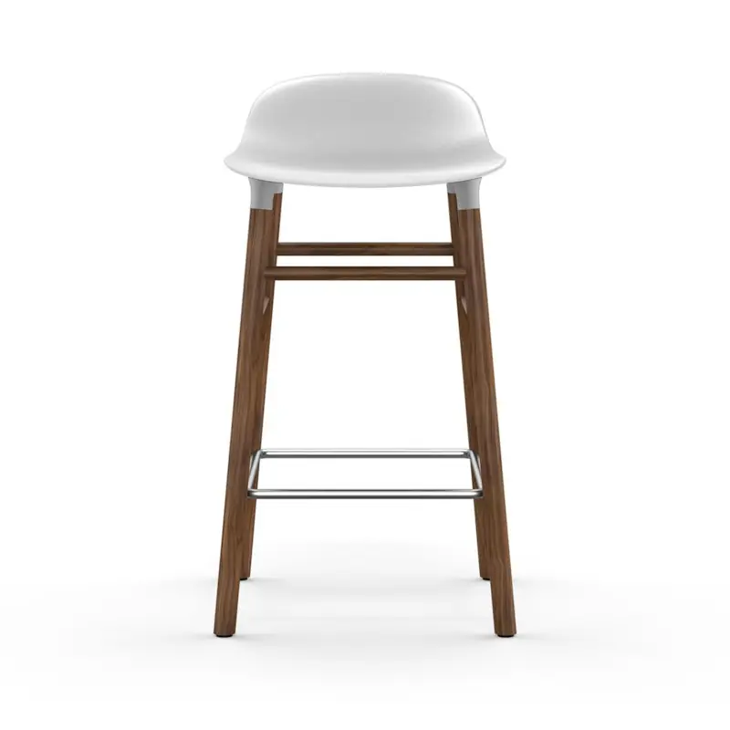 Form Barstol Valnötsben, 65cm, Vit Billigare