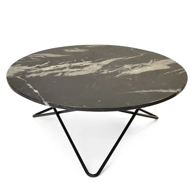 Large O Table Soffbord Ø100 cm, Svart/Svart marmor Populärt val