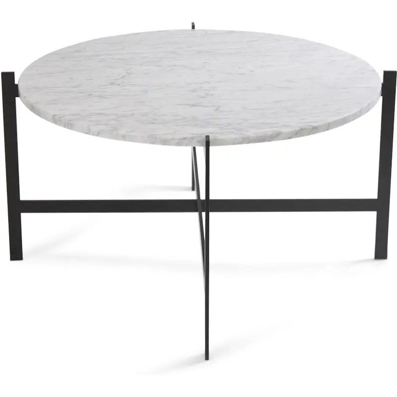 Deck Large, Marble, White Matt Ø80, Black Frame Outlet