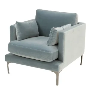 Snabb leverans Bonham fåtölj artic blue/mässing