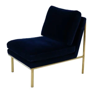 April loungefåtölj midnight blue/mässing Rabatter