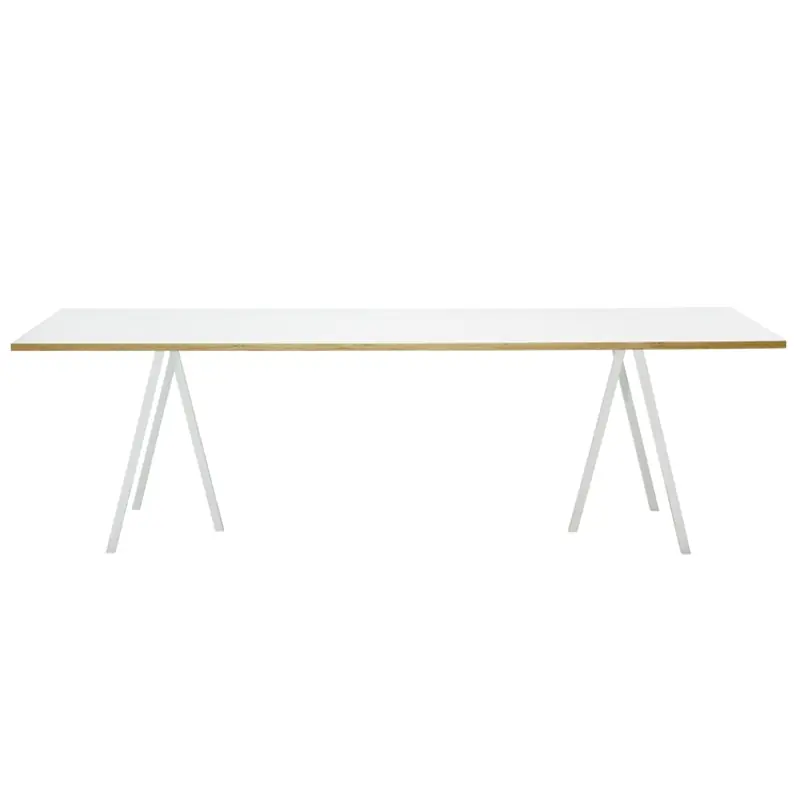 Billig Loop Stand Bord 250 cm, Laminat / Vit