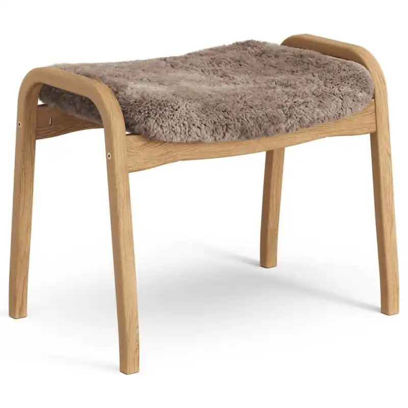 Premium Lamino Pall Fårskinn/Oljad Ek, Sahara