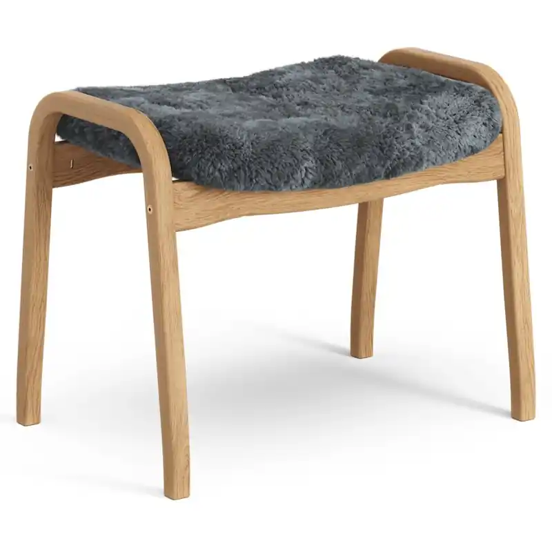 Bästa pris Lamino Pall Fårskinn/Oljad Ek, Charcoal