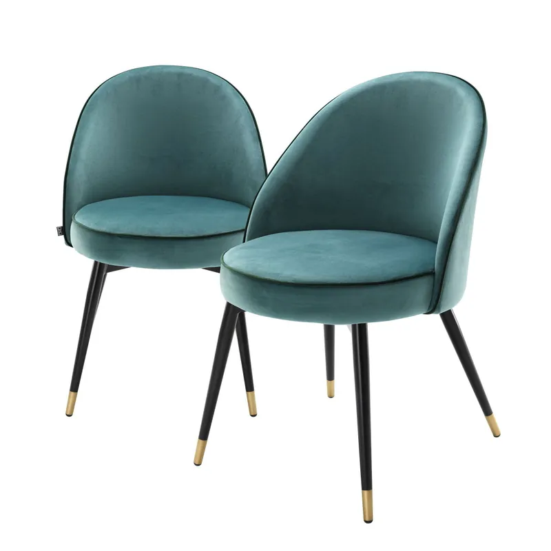 Köp online Cooper matstol roche turquoise velvet 2-set