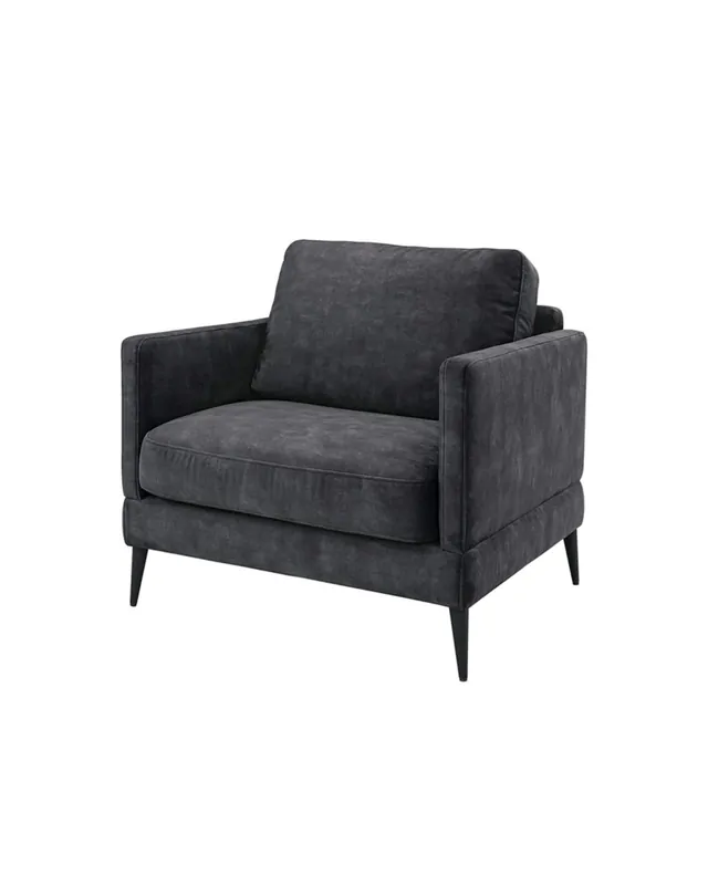 Andorra fåtölj velvet dark grey Kampanj