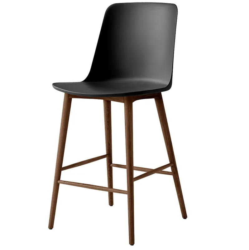 Rely HW128 Högt Ryggstöd 65 cm, Lackerad Valnöt / Svart Kampanjpris