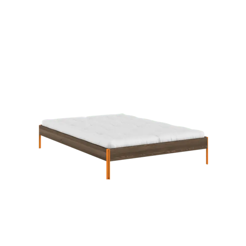 Begränsat erbjudande Core Sängram 140x200 Carob Brun/Solo Orange