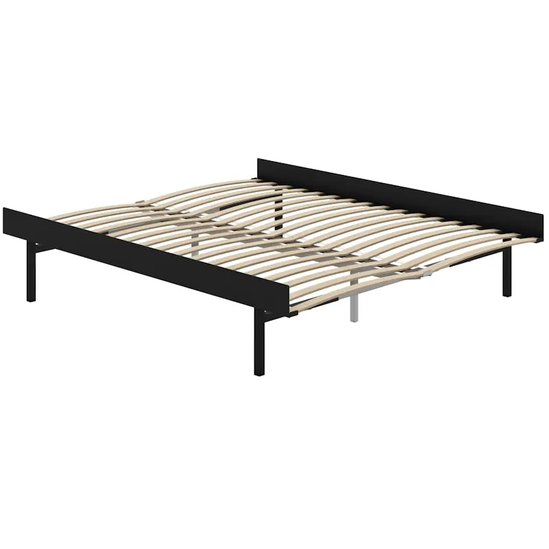 Snabb frakt Utdragbar Säng Med Ribbor 90-180 cm, Svart