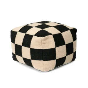 Square sittpuff svart/natur Kampanjpris