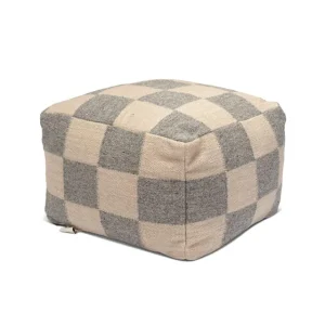Premium Square sittpuff grå/natur