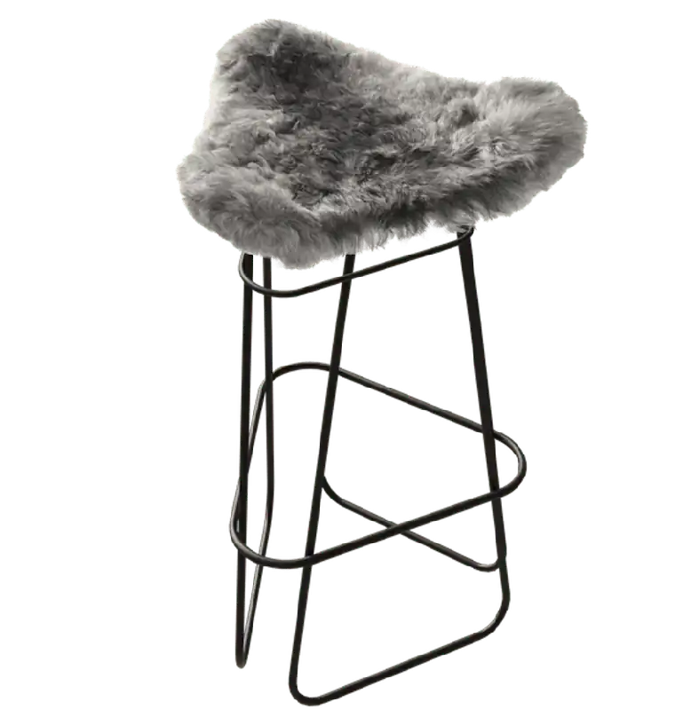 Iceland Barpall 82 cm, Svart / Shorn Grey Trygg betalning